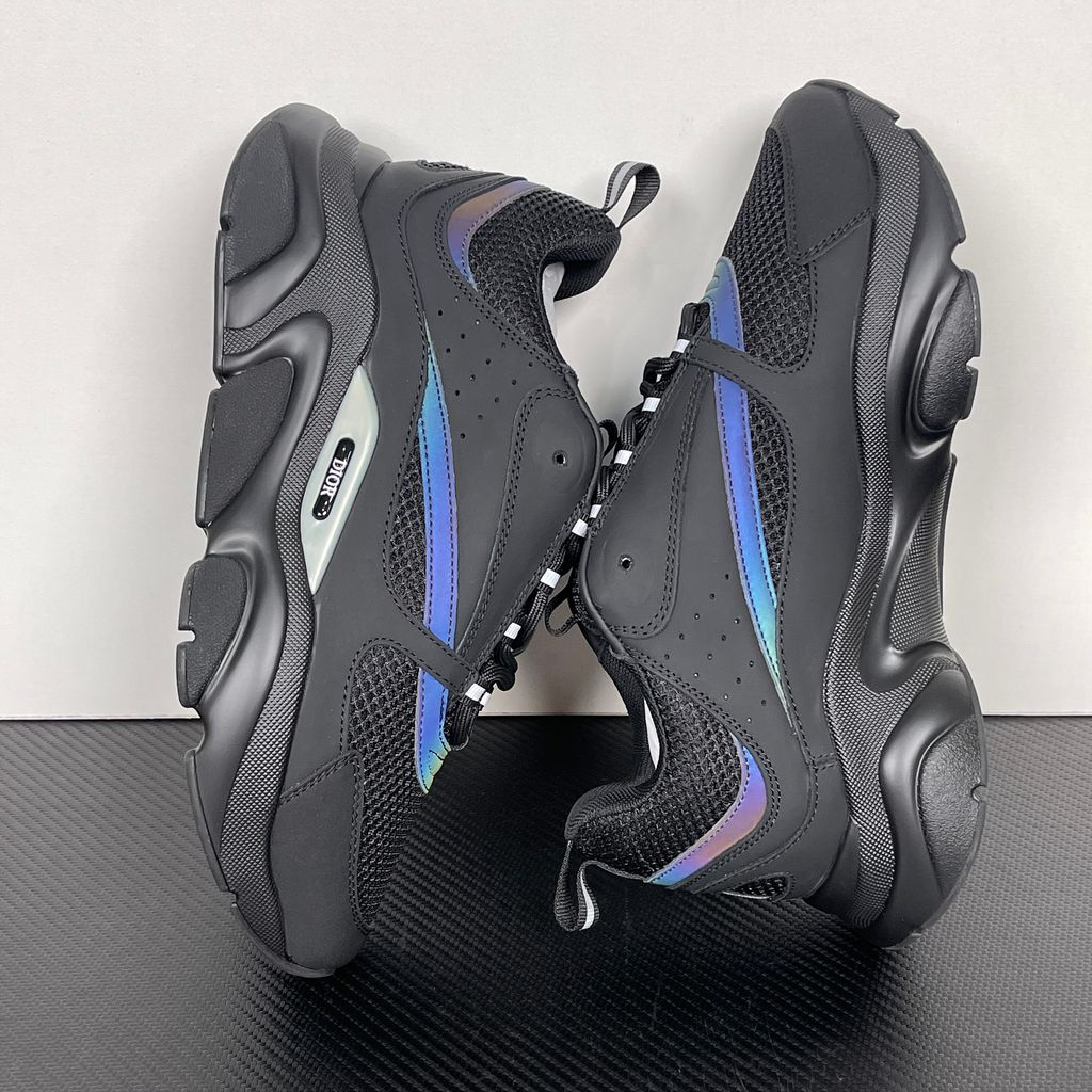 Dior B22 3SN231YIX-H963 Reflective Black Men's Sneakers