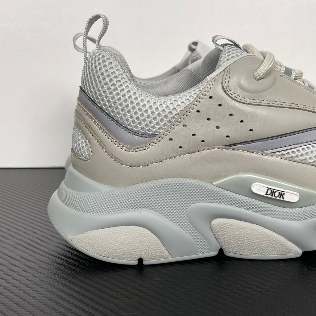 Dior B22 3SN231ZNG Grey Beige Calf Mesh Men's Sneakers