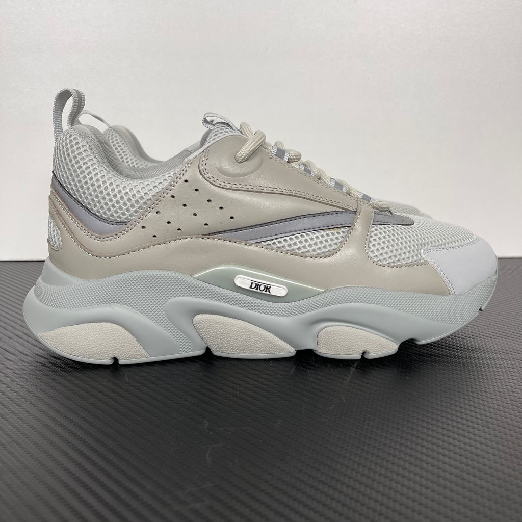 Dior B22 3SN231ZNG Grey Beige Calf Mesh Men's Sneakers