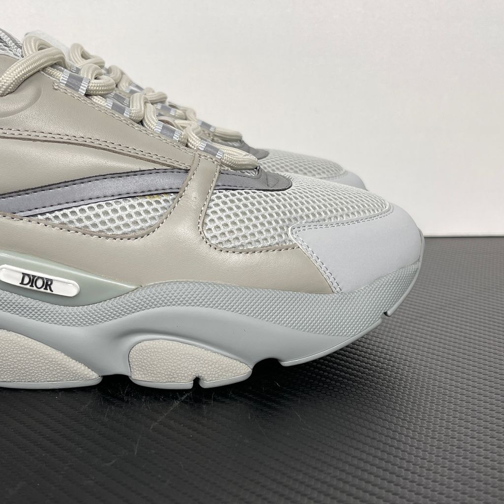 Dior B22 3SN231ZNG Grey Beige Calf Mesh Men's Sneakers