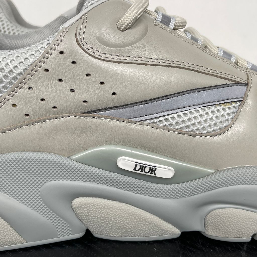 Dior B22 3SN231ZNG Grey Beige Calf Mesh Men's Sneakers
