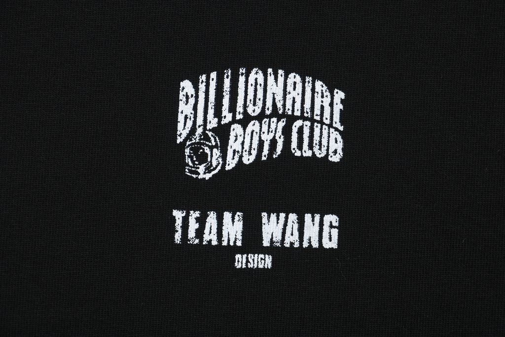 TEAM WANG x BBC distressed letter print long sleeve T-shirt 320gsm combed cotton washed front back digital print woven tape relaxed unisex sizes 0 1 2