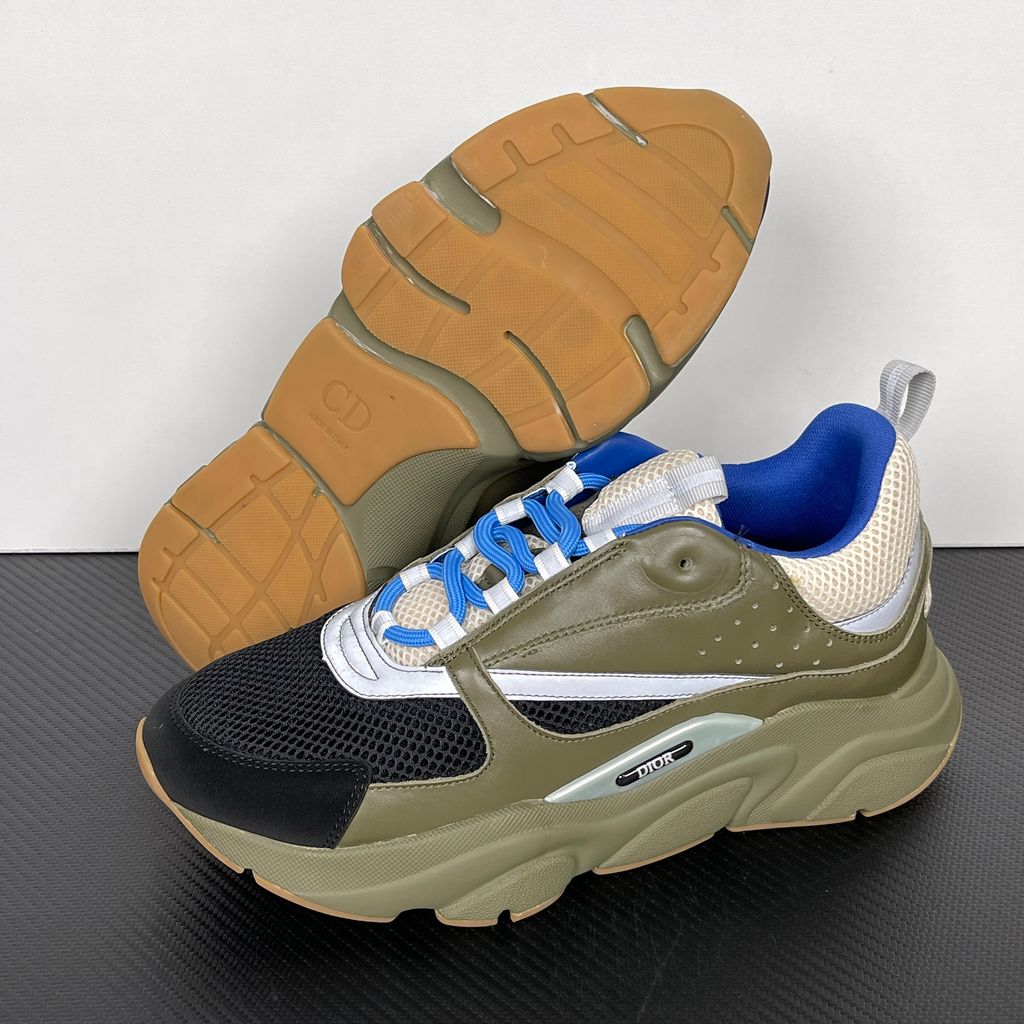 Dior B22 3SN231YKB-H669 Olive Blue Men's Sneakers