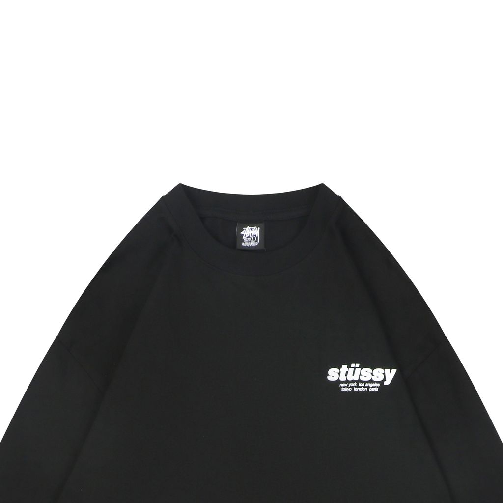 Stussy red dice print long sleeve T-shirt 230gsm combed cotton two-stage washed digital direct print relaxed fit sizes S-XL