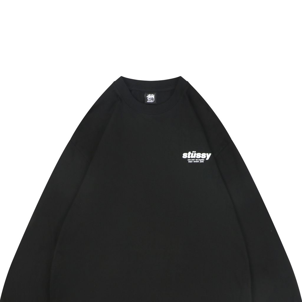 Stussy red dice print long sleeve T-shirt 230gsm combed cotton two-stage washed digital direct print relaxed fit sizes S-XL