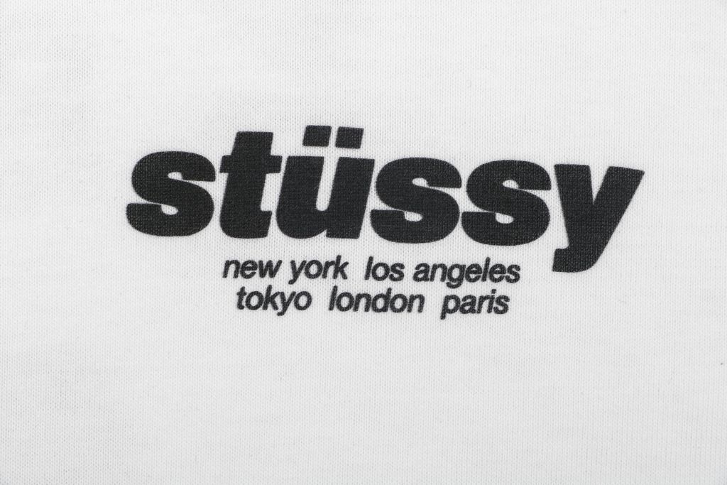 Stussy white red dice print long sleeve T-shirt 230gsm combed cotton two-stage washed digital direct print relaxed fit sizes S-XL