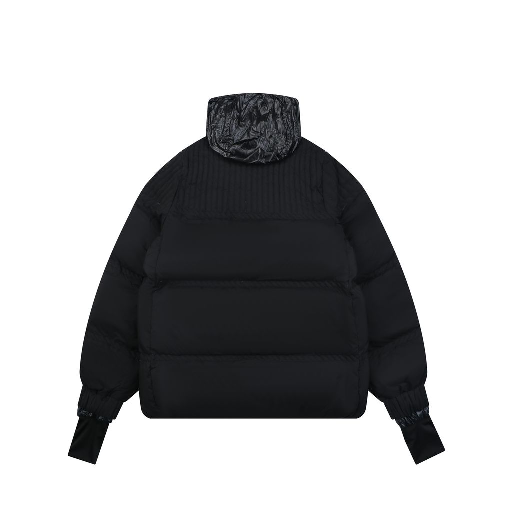 da7a8ca7Moncler Anglin black women’s stand collar down ski jacket MX-046 90 white duck down ripstop nylon thumbhole cuffs zip pockets adjustable hem sizes 0 1 2 3