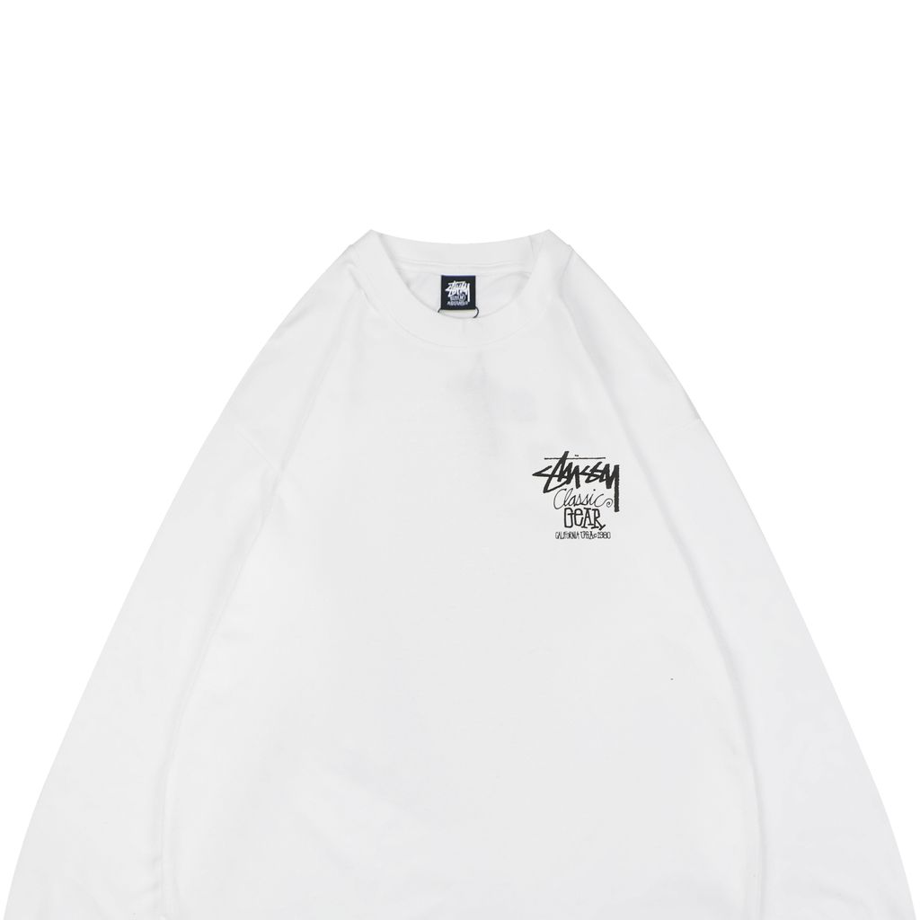 Stussy 1980 graffiti letter print long sleeve T-shirt 230gsm combed cotton two-stage washed digital direct print relaxed fit sizes S-XL