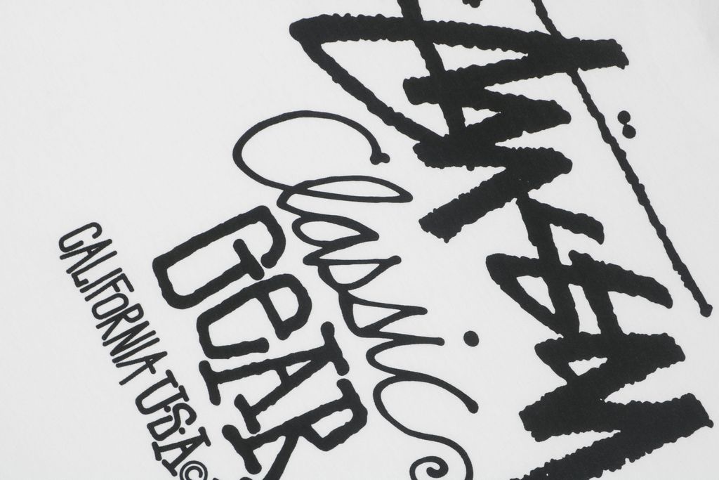 Stussy 1980 graffiti letter print long sleeve T-shirt 230gsm combed cotton two-stage washed digital direct print relaxed fit sizes S-XL