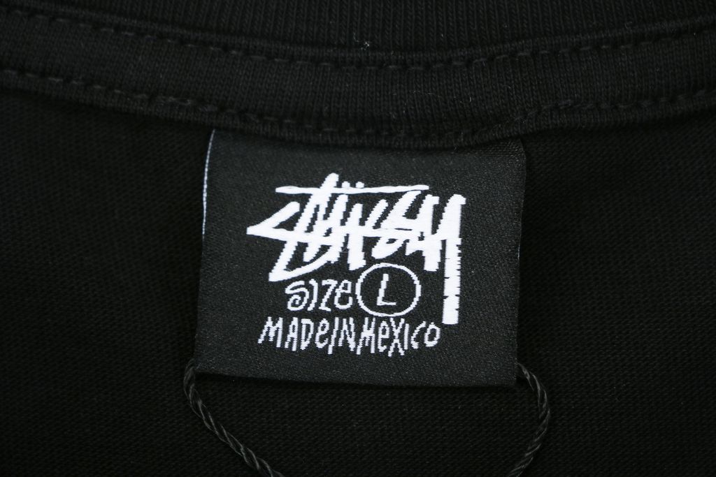 Stussy black 1980 graffiti letter print long sleeve T-shirt 230gsm combed cotton two-stage washed digital direct print relaxed fit sizes S-XL