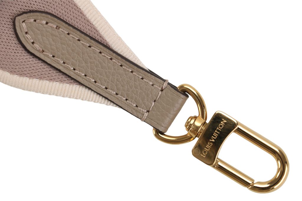 Louis Vuitton Diane cream Monogram Empreinte embossed leather baguette messenger bag removable jacquard shoulder strap leather strap crossbody bag 25x15x9cm