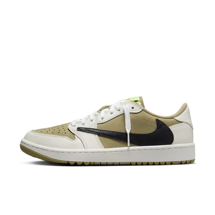 Travis Scott x Air Jordan 1 Low Golf FZ3124-200 Neutral Olive Golf Sneakers