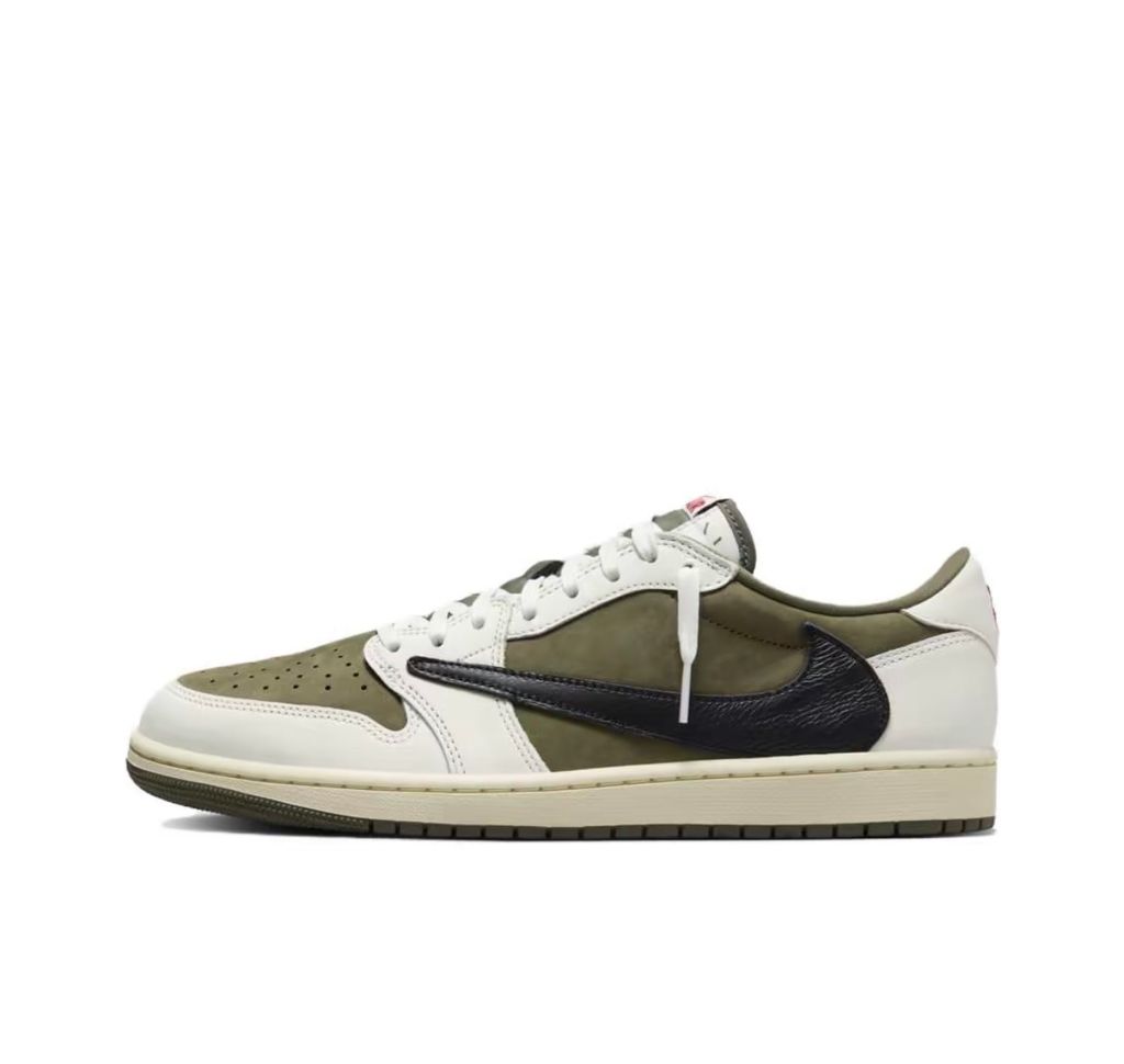 Travis Scott x Air Jordan 1 Low OG SP Medium Olive side view