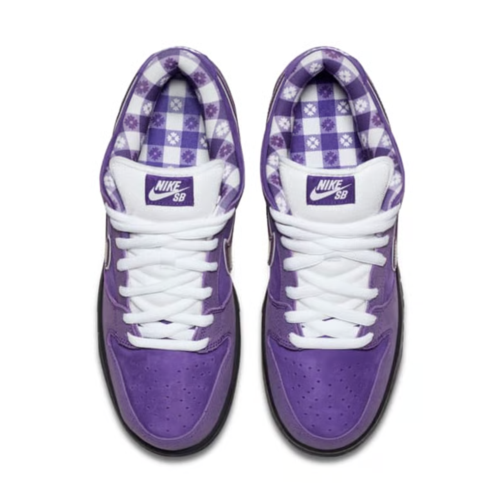 Nike SB Dunk Low top view showing mesh and suede upper