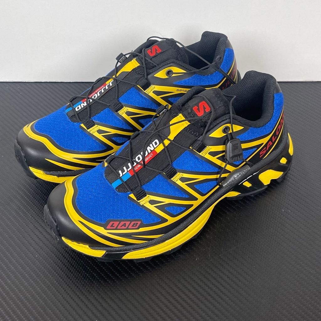 Salomon x JJJJound XT-6 upper detail with lace and logo design