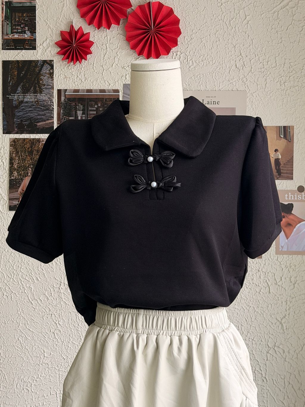 法式双结心语上衣 1.1