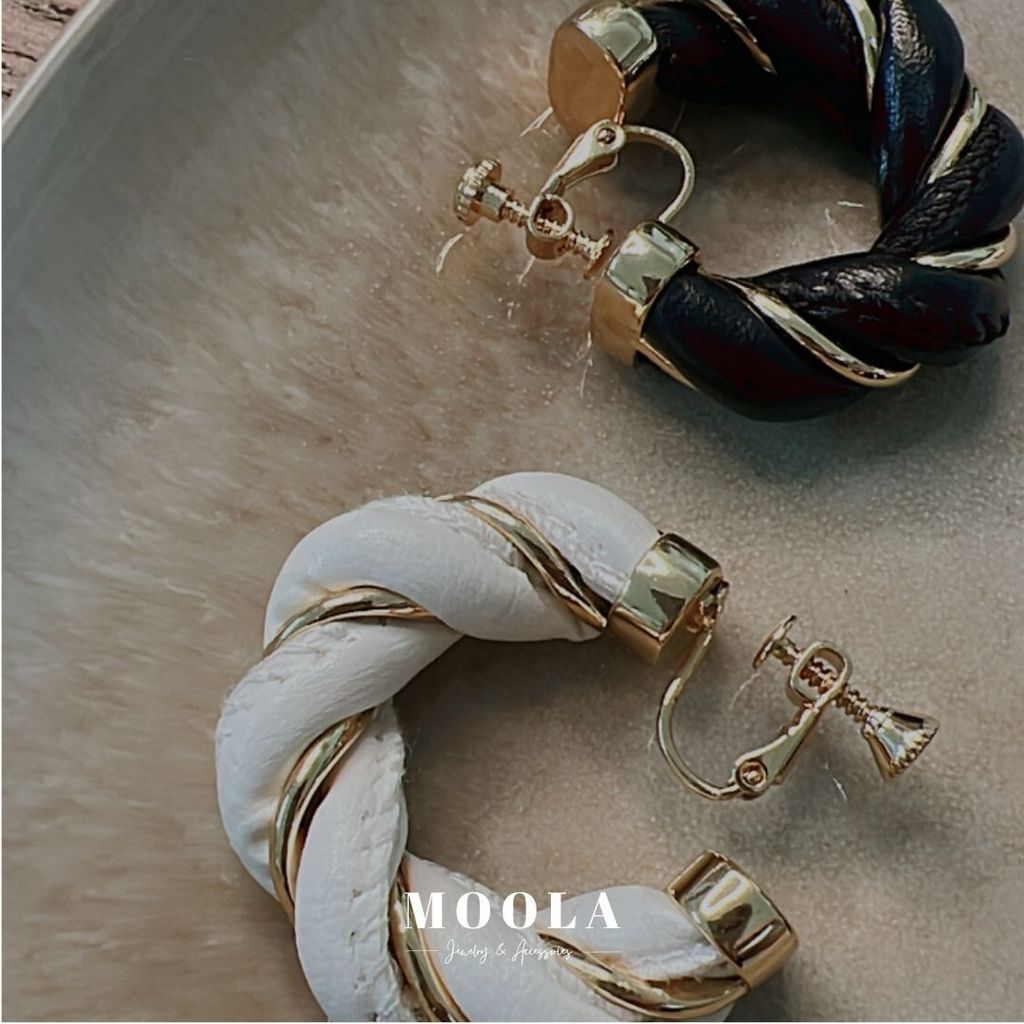 小羊皮編織耳夾2