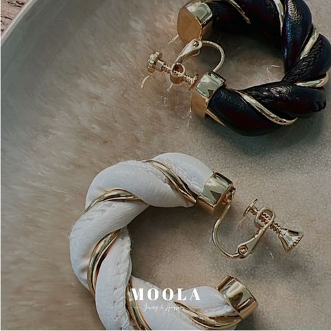 小羊皮編織耳夾2