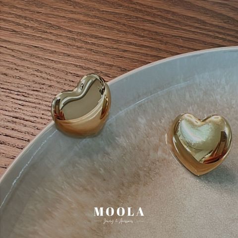 光面大愛心耳環2