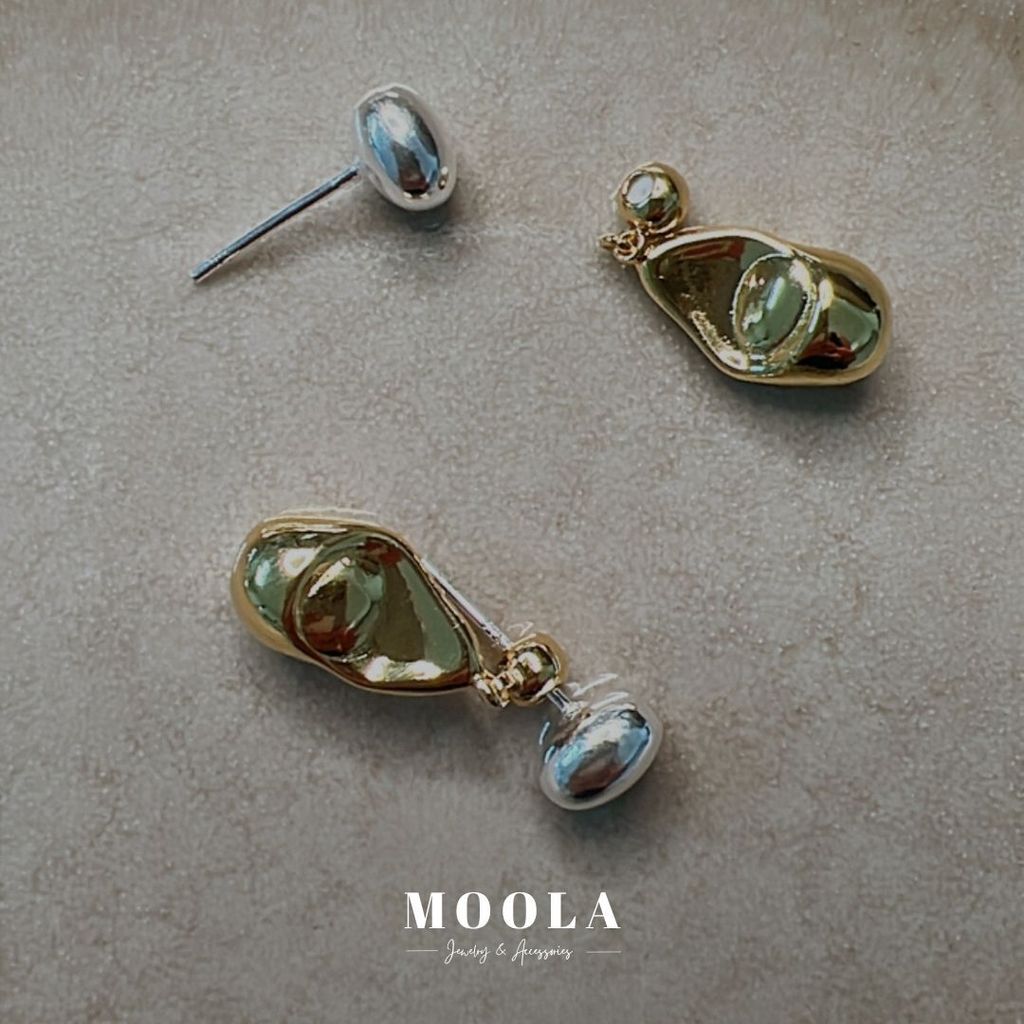 金銀水滴兩戴耳環1