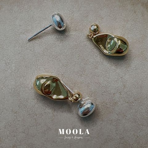 金銀水滴兩戴耳環1