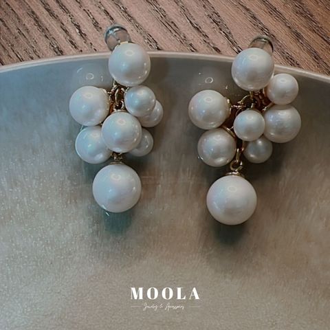 珍珠葡萄串耳環1