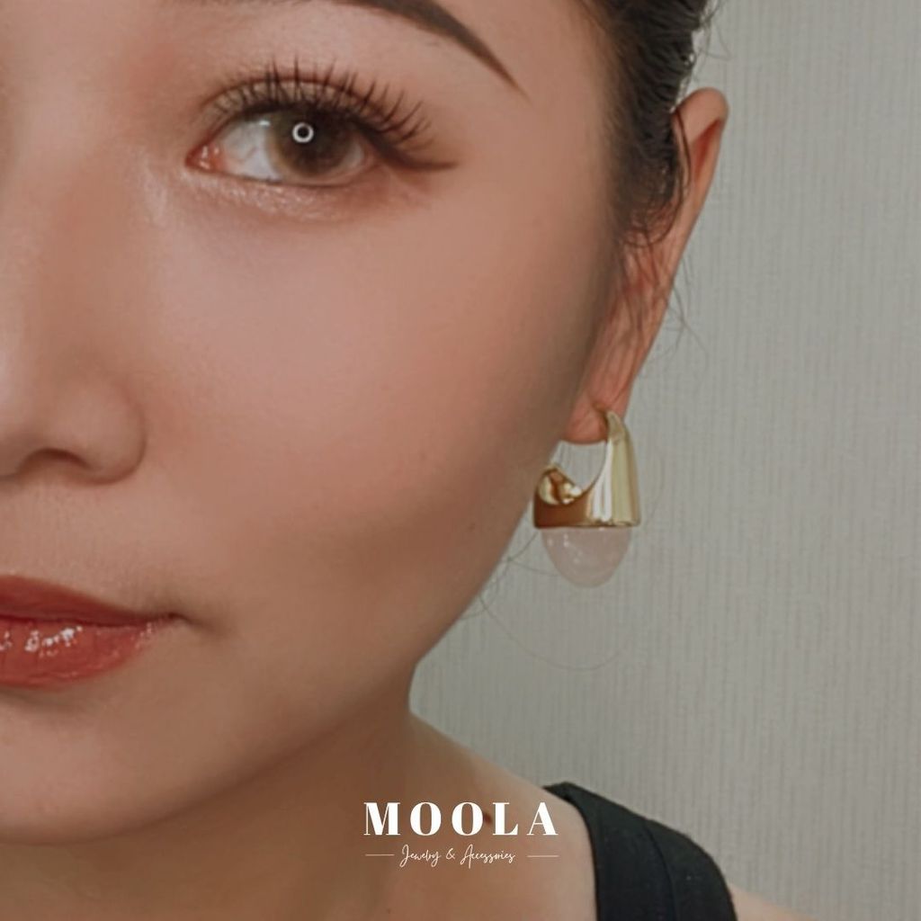 質感系白水晶耳環3