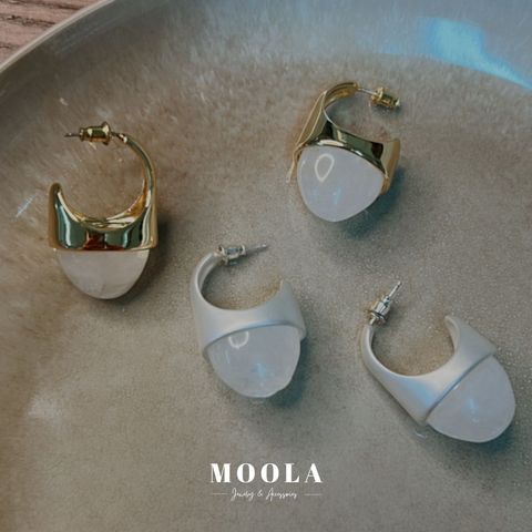 質感系白水晶耳環1