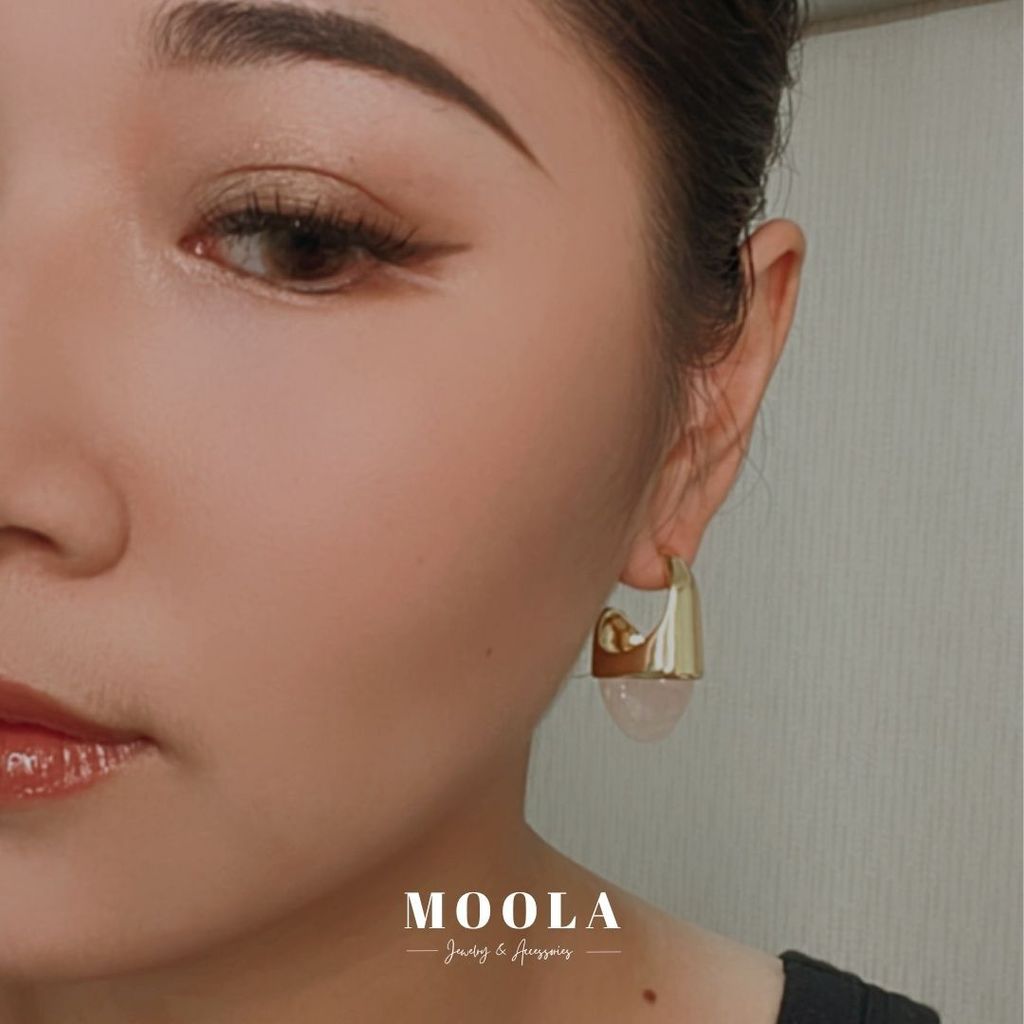 質感系白水晶耳環4