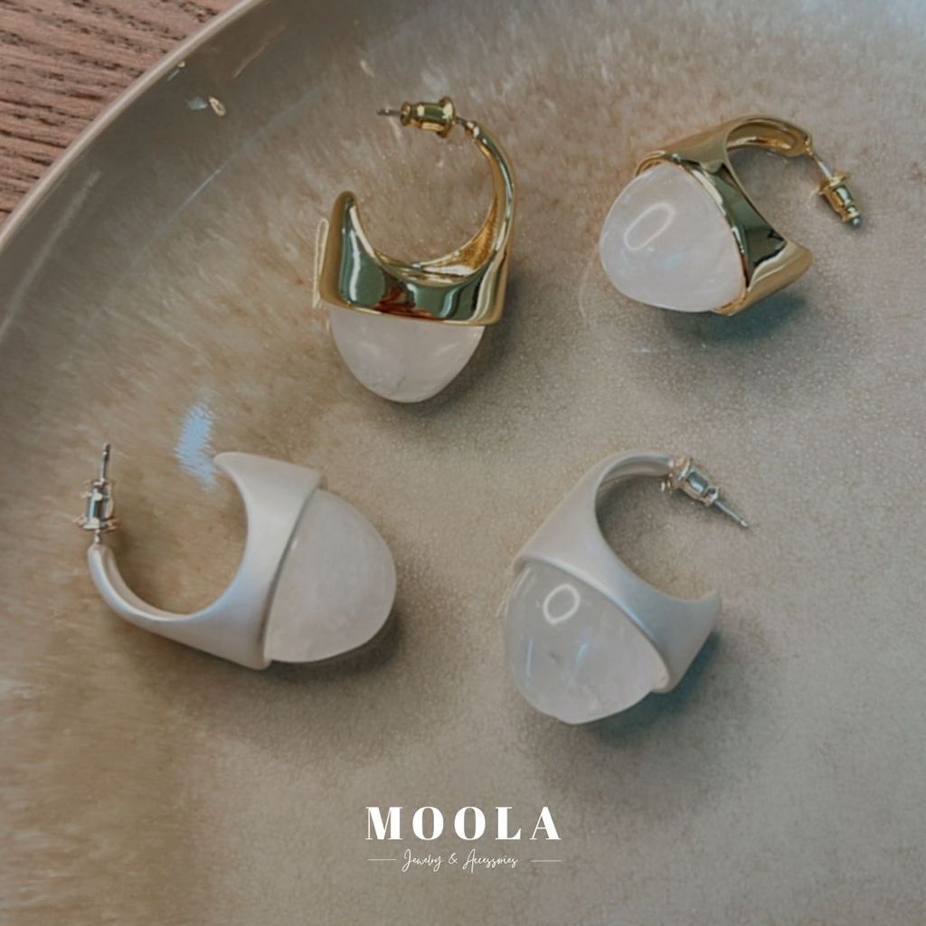 質感系白水晶耳環2