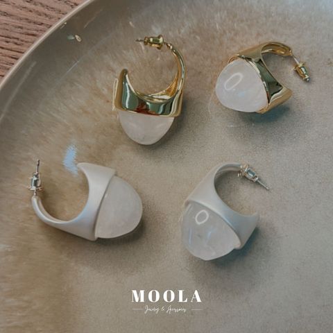 質感系白水晶耳環2