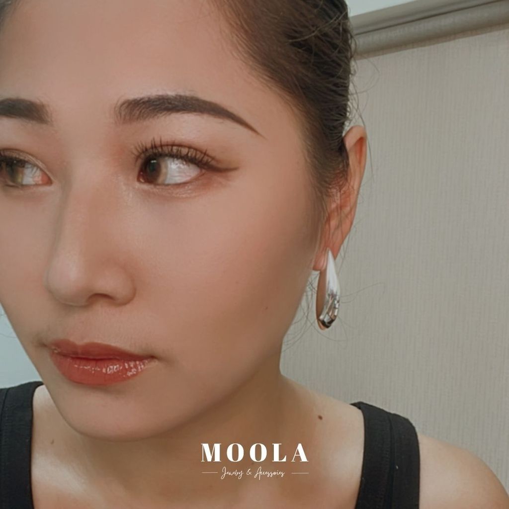 橄欖空心水滴耳環3