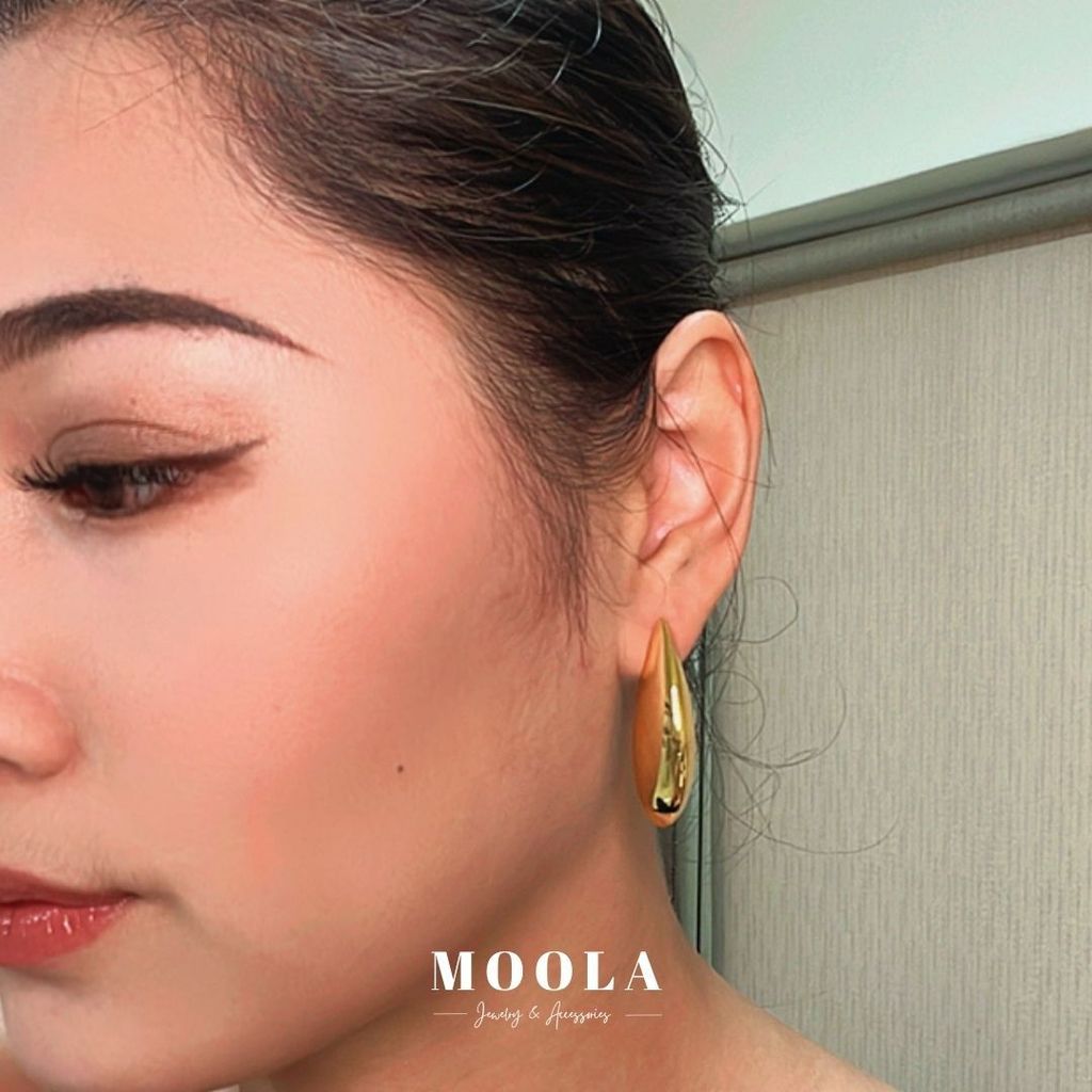 橄欖空心水滴耳環4