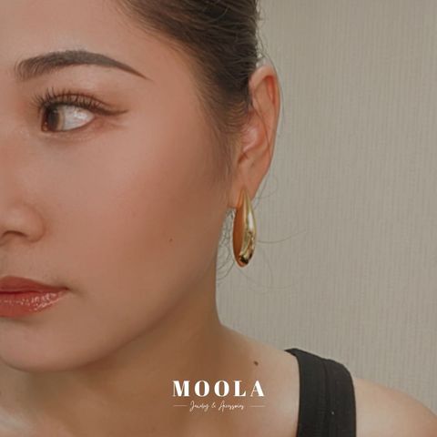 橄欖空心水滴耳環2