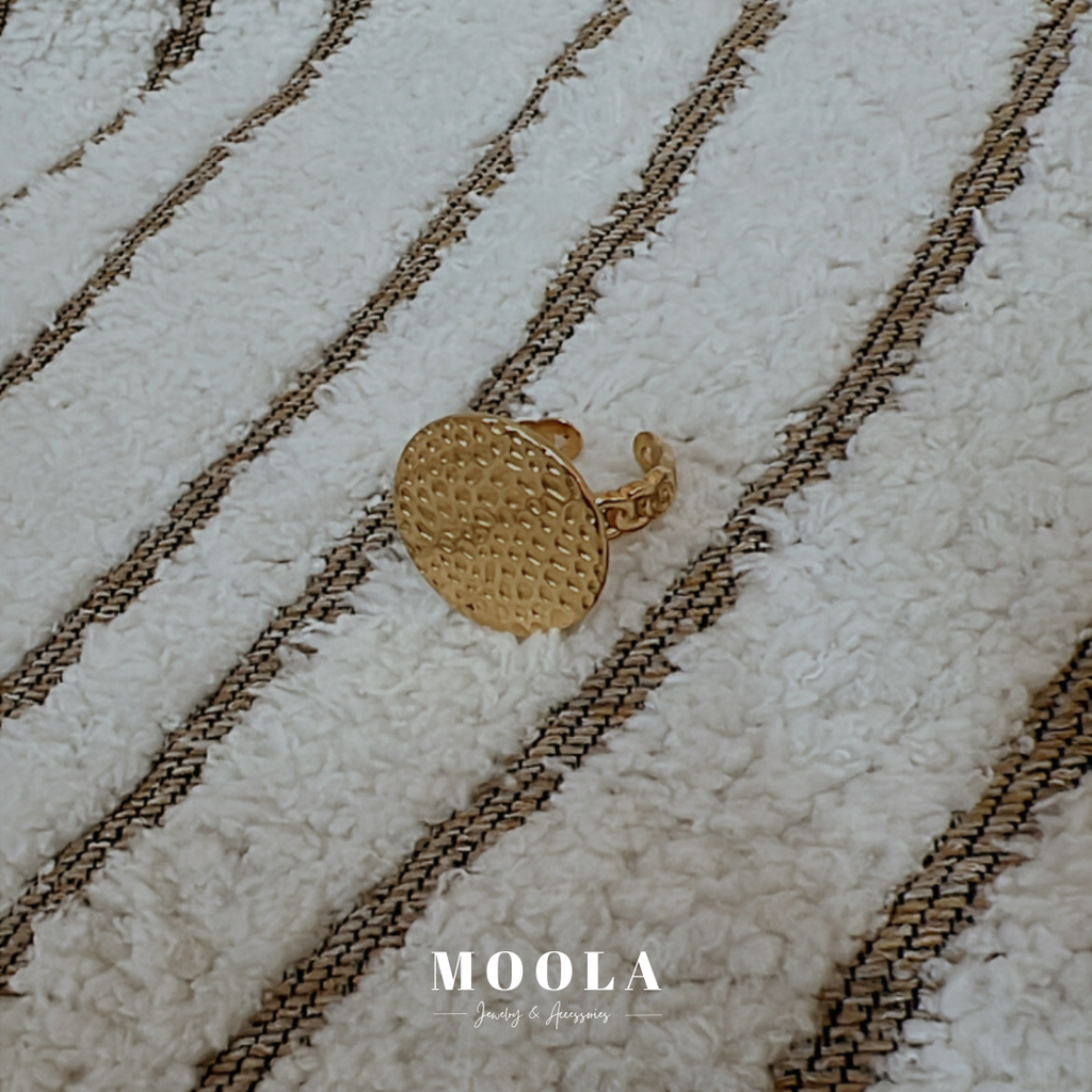 法國！單片捶打戒指1