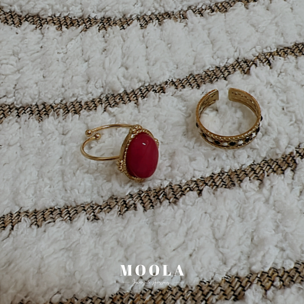 法國！黑白桃戒指組合1