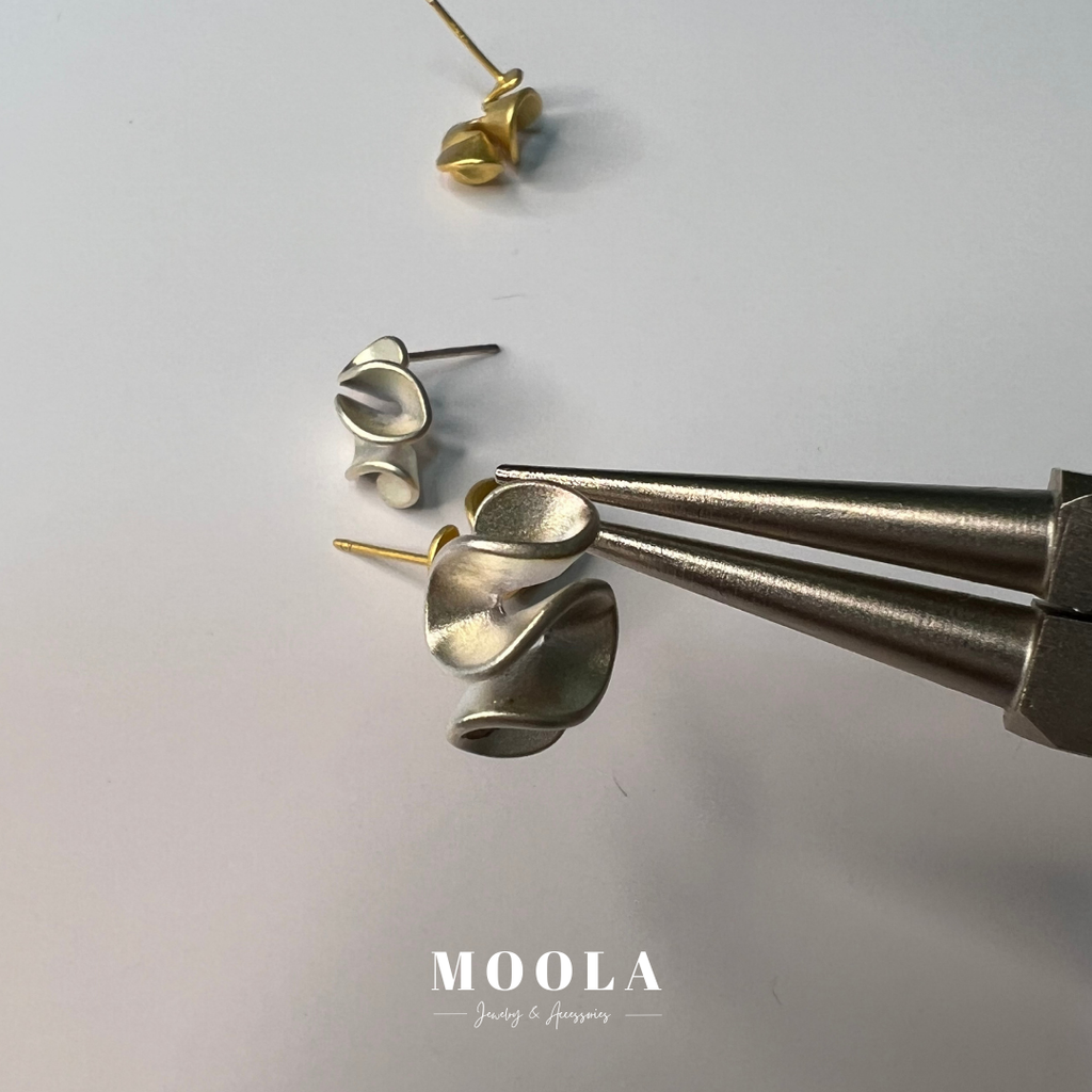 s925迷你奶油紐片耳環3