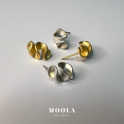 s925迷你奶油紐片耳環1