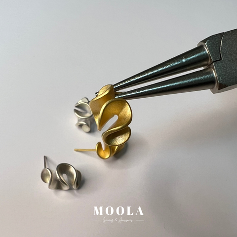 s925迷你奶油紐片耳環2