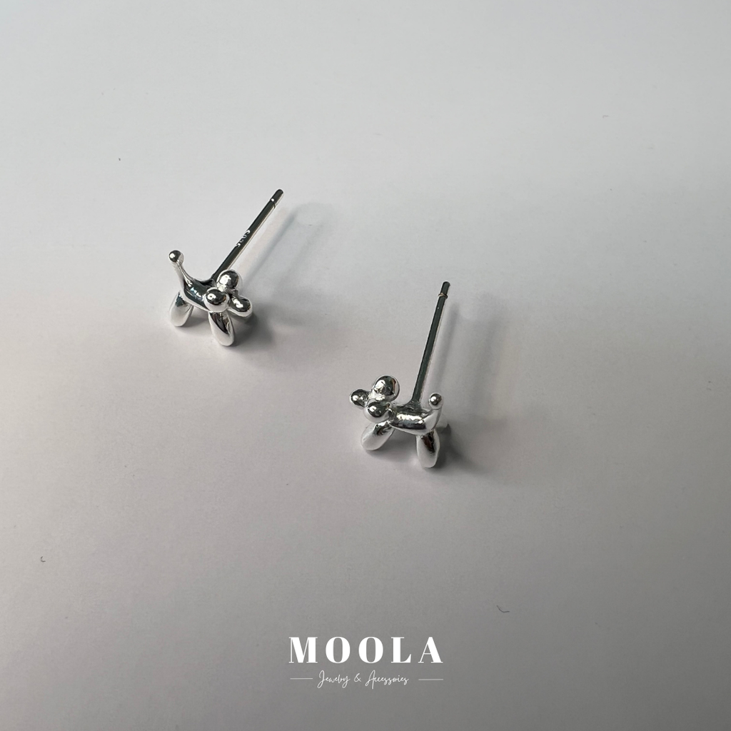 s925迷你空氣狗耳環1