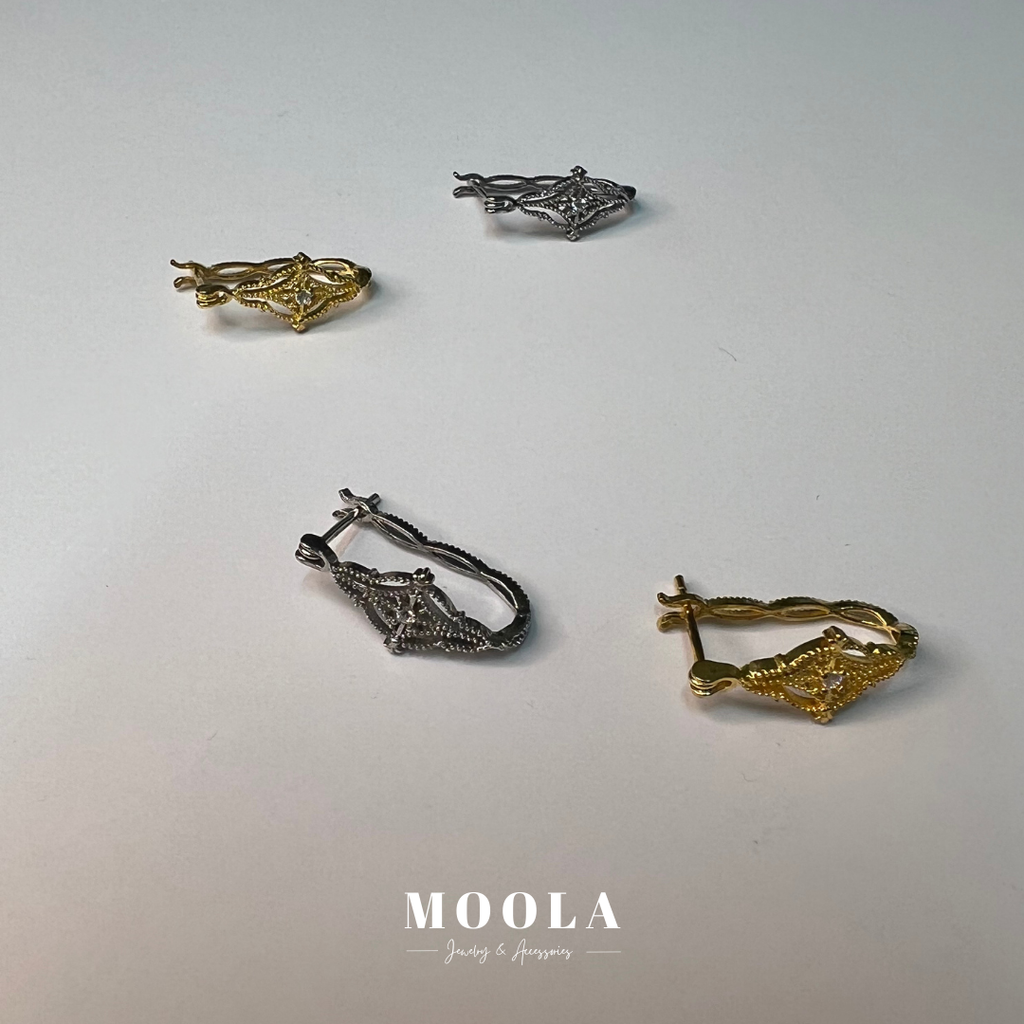 s925雷絲簍空耳環1