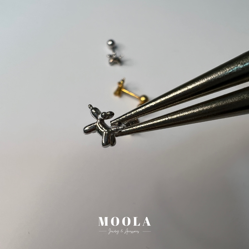 s925轉珠迷你空氣狗耳環3