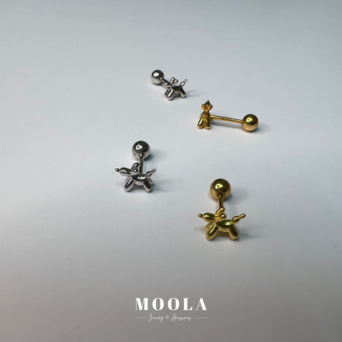 s925轉珠迷你空氣狗耳環1