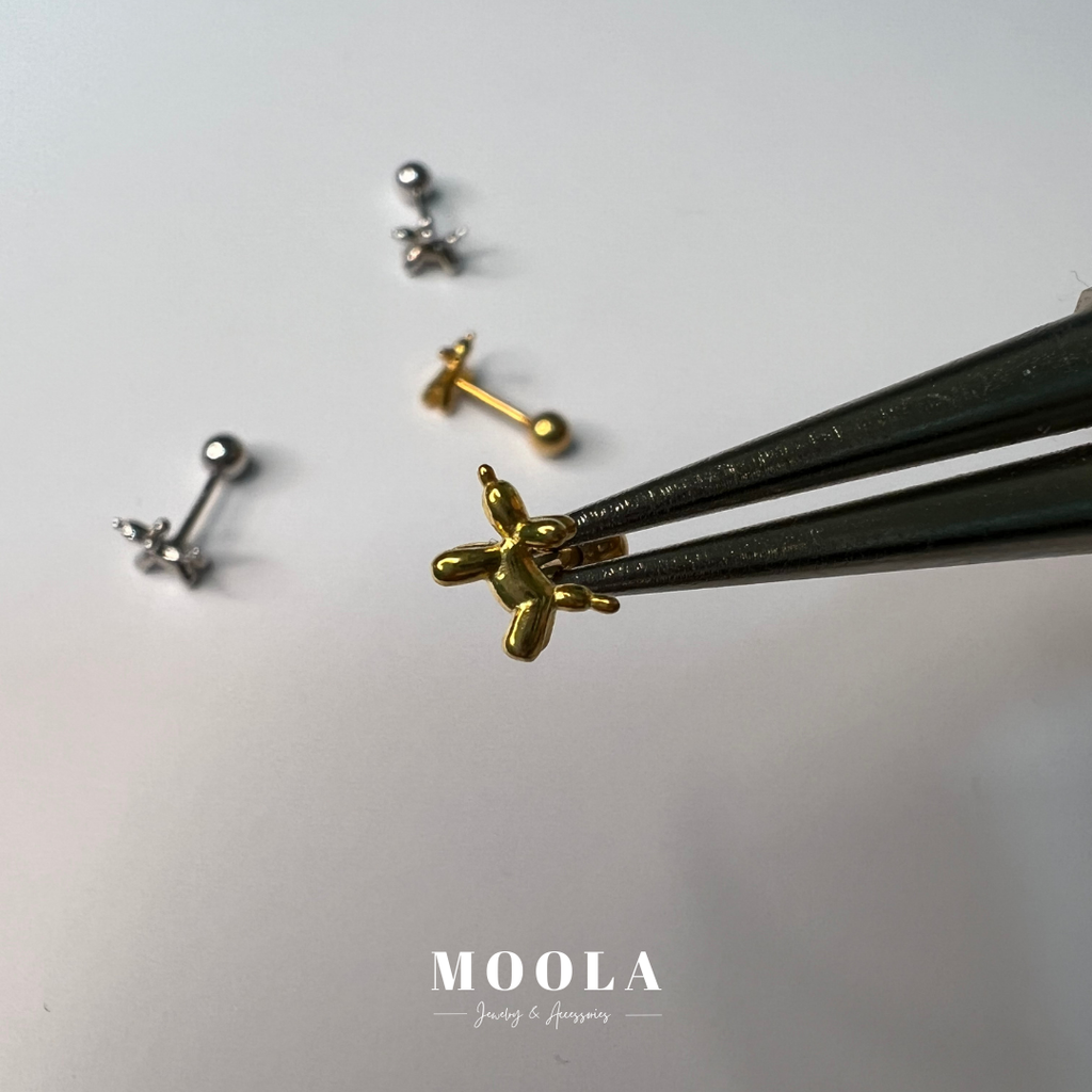 s925轉珠迷你空氣狗耳環2