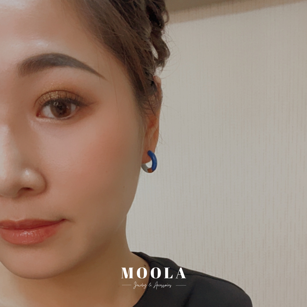 極簡易搭雙色耳圈4