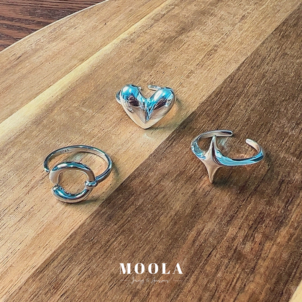 s925心星戒指組合1