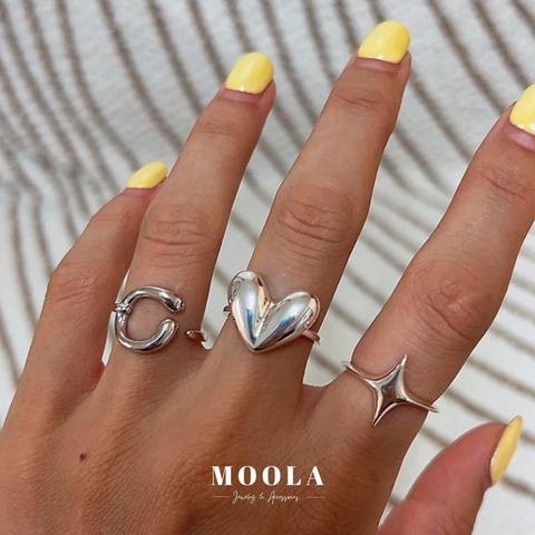 s925心星戒指組合2