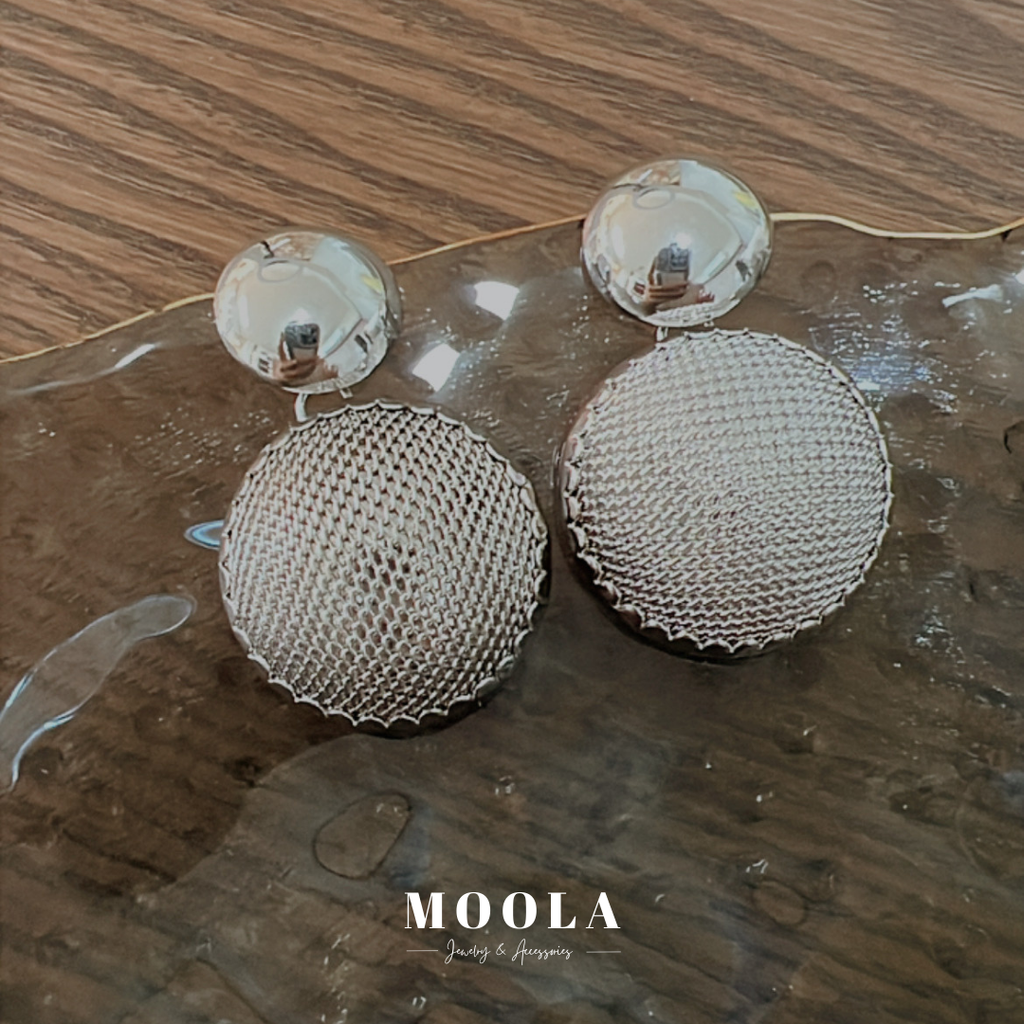 法國！vintage兩個大圓圓耳環1