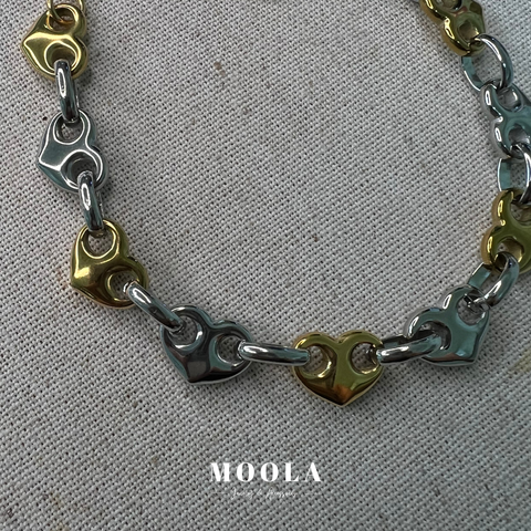 撞色愛心豬鼻手鍊2