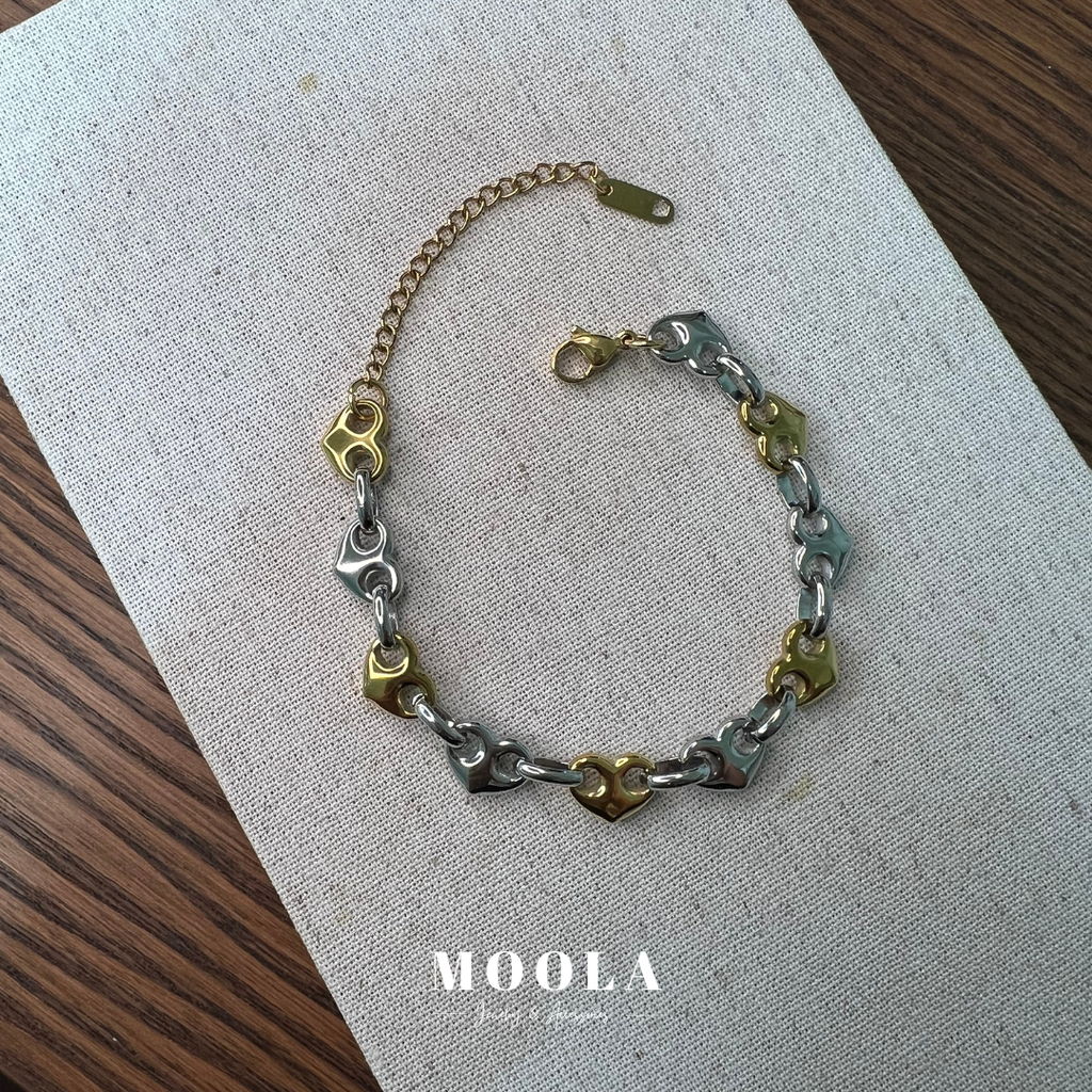 撞色愛心豬鼻手鍊1